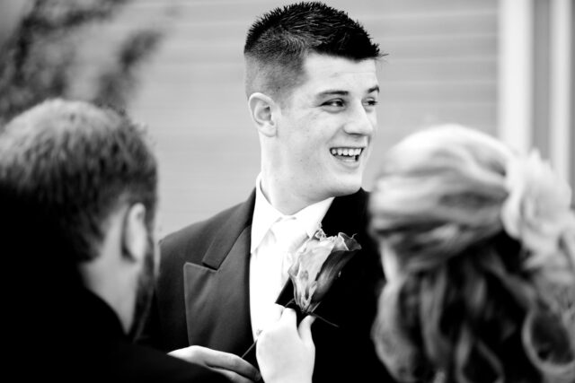 happy groomsman