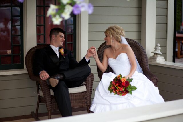 couple on the porch enjoying themselves