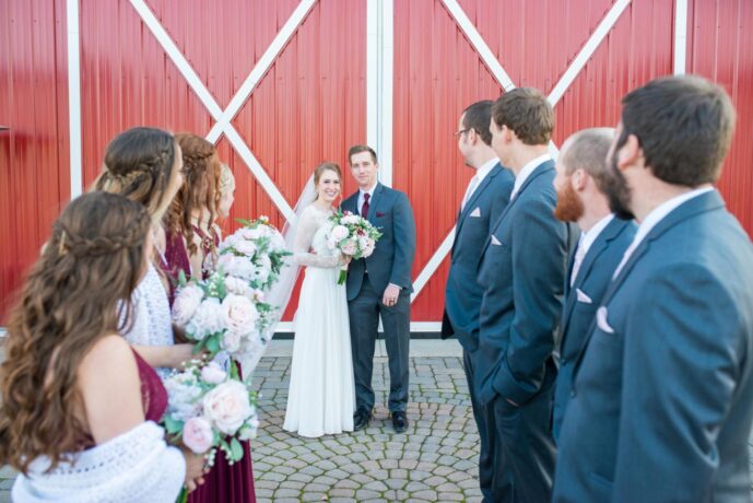 bride and groom at the alter