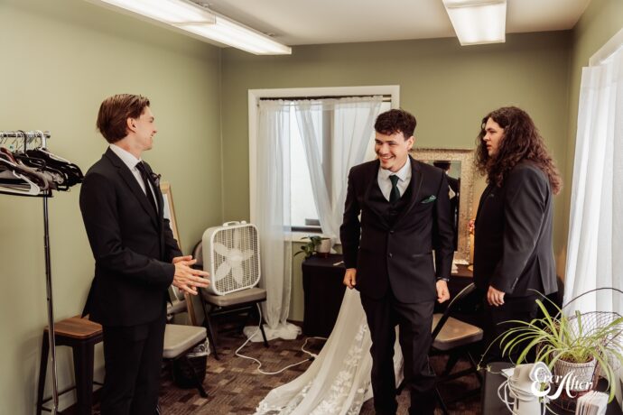Groomsmen having a good time together