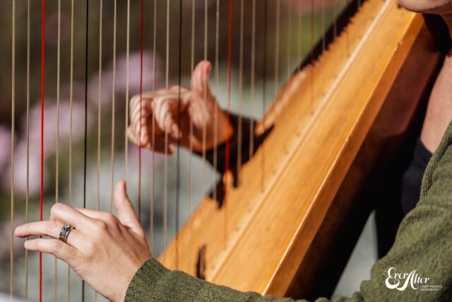 Woman playing a harp Woman playing a harp